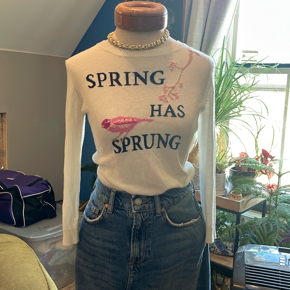 Spring has sprung adorable light knit sweater
